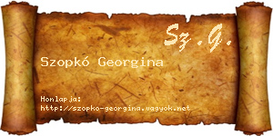 Szopkó Georgina névjegykártya