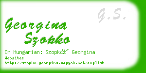 georgina szopko business card